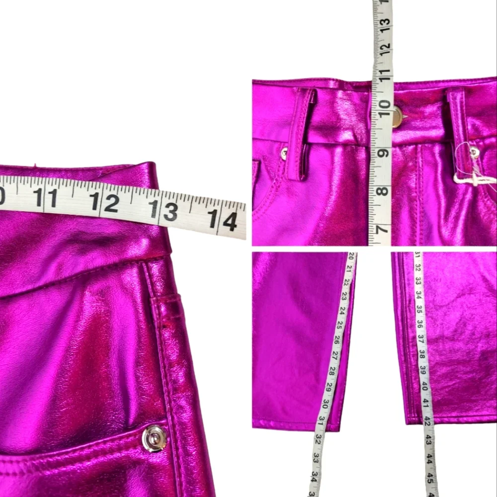 Good American Good Iconic Pop Thistle Metallic Faux Leather Pants